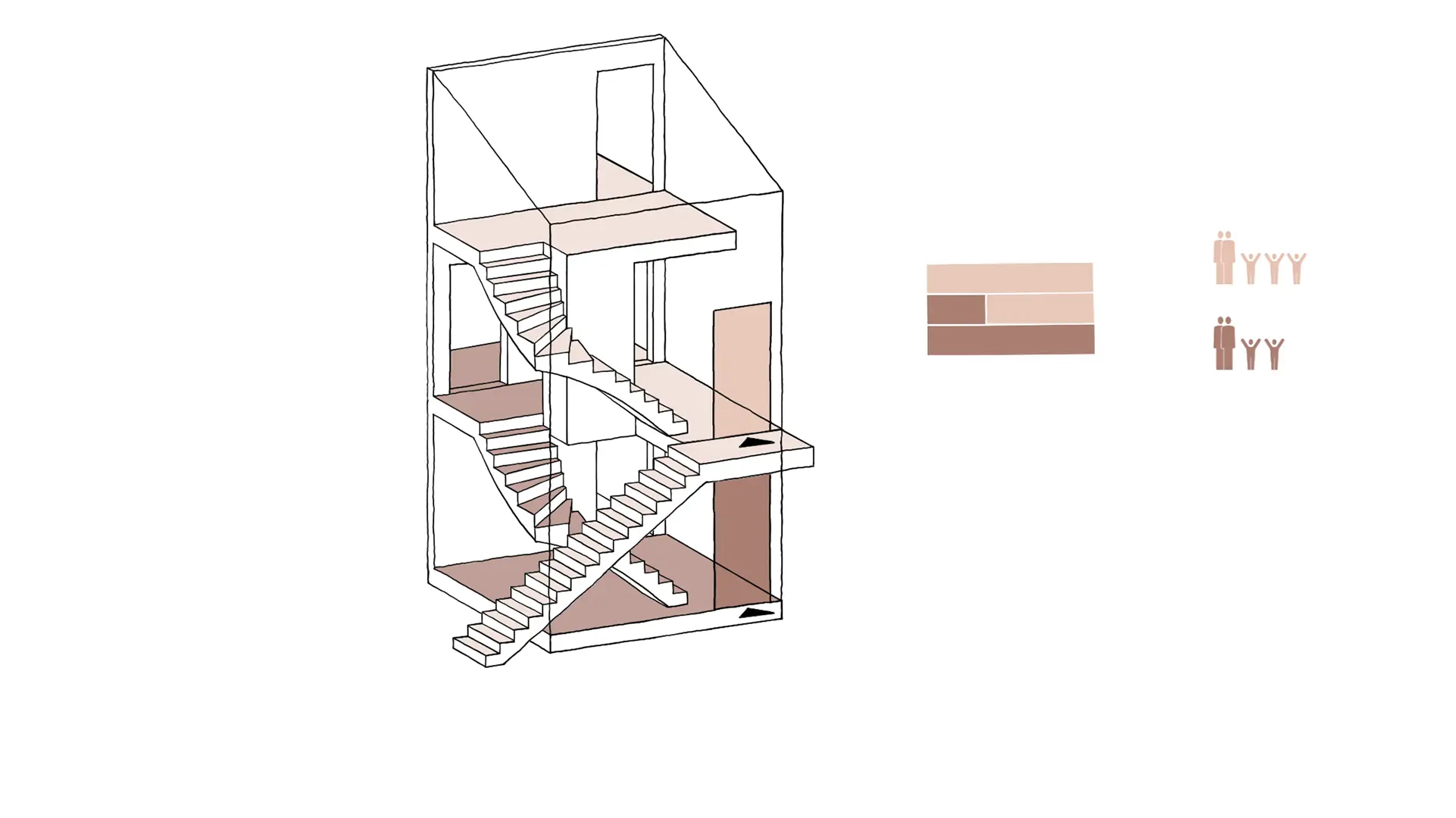 Chaque ménage dispose de sa propre entrée indépendante.