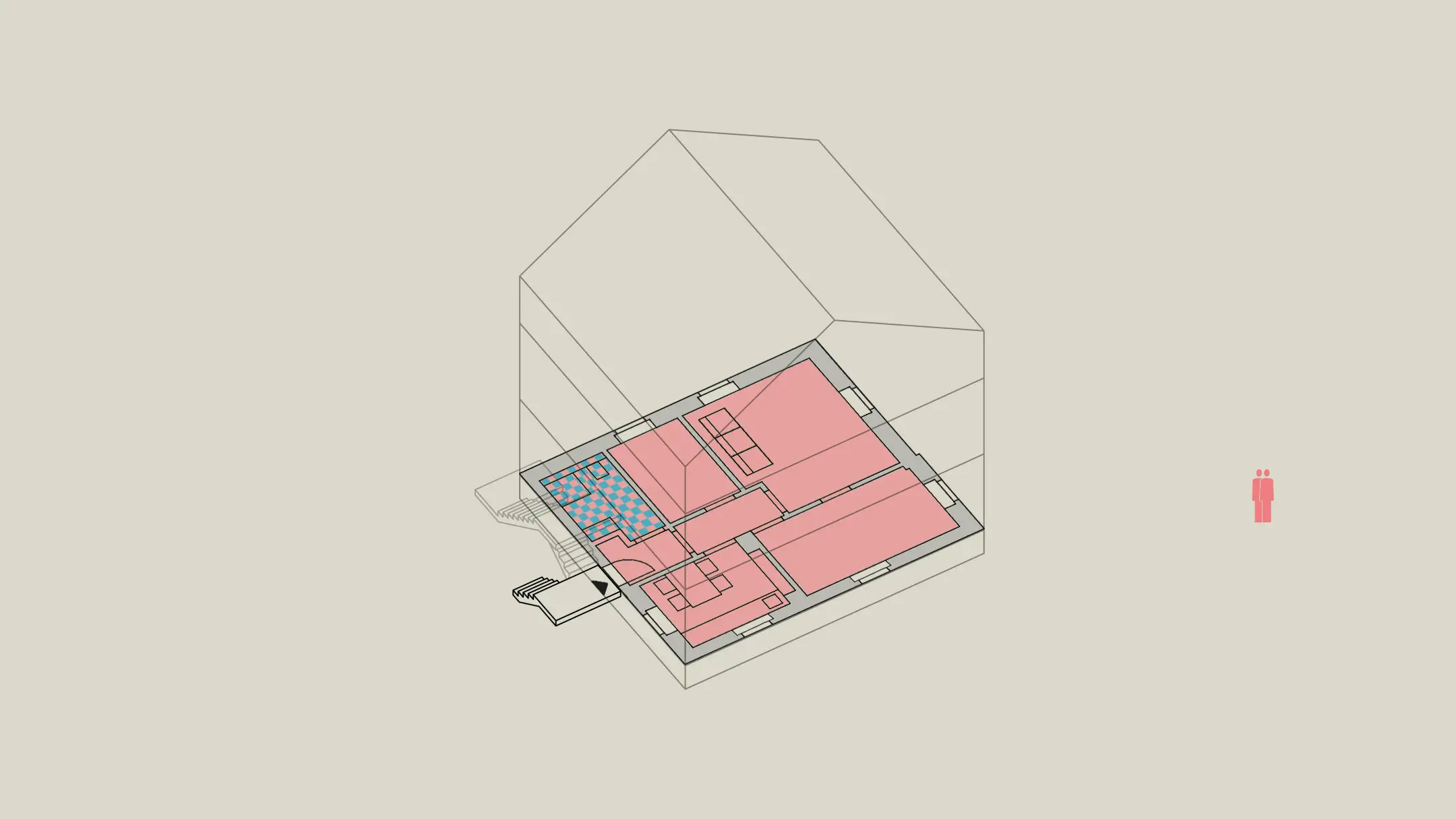 Der Einbau eines Badezimmers an Stelle der ehemaligen Treppe ermöglicht dem Eigentümerpaar barrierefrei zu wohnen.