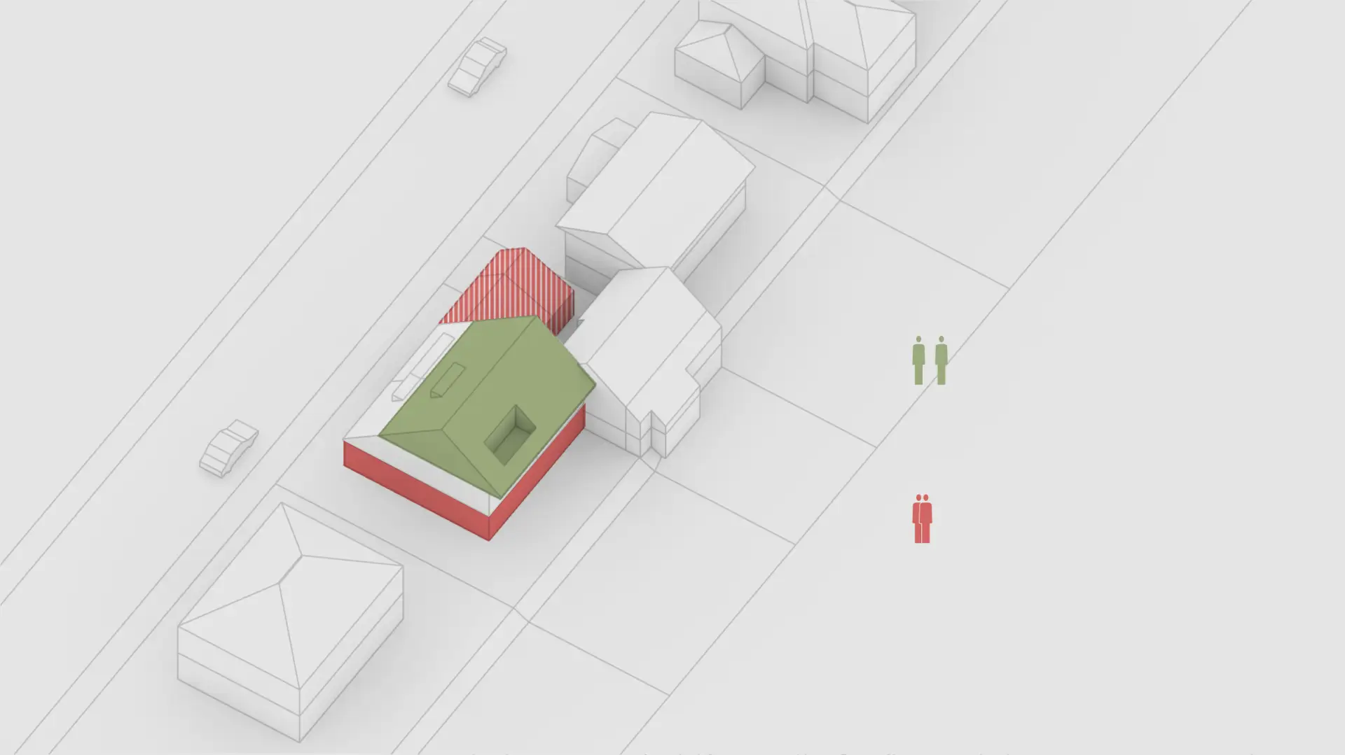 L'ancien garage est transformé pour accueillir le bureau.