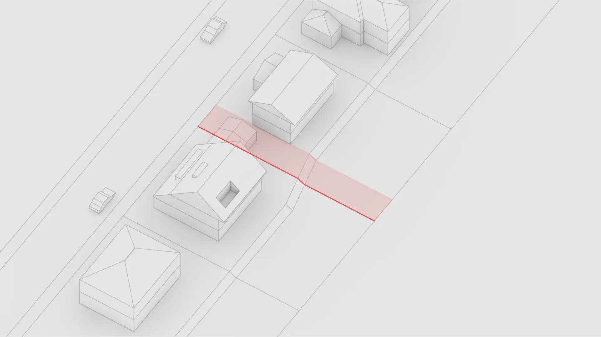 Les acheteurs vendent à Sabine et Georg la bande de terrain jusqu'à la limite de parcelle,