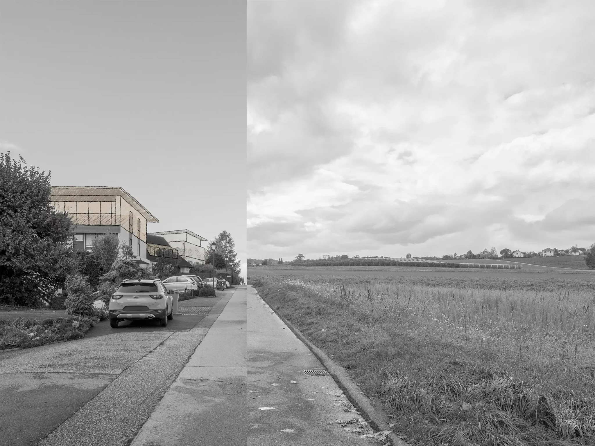 Densifier sans améliorer la rue est une impasse : circulation augmentée, conflits d’usage plus marqués, surfaces goudronnées en progression, confrontation plus dure avec la campagne…